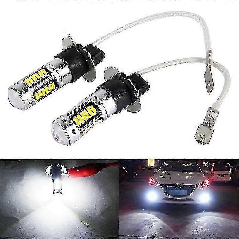 Extremely Bright 3000 Lumens H3 LED Fog Light DRL Bulbs Replacement 6000K White for Cars and Trucks Edition 0621