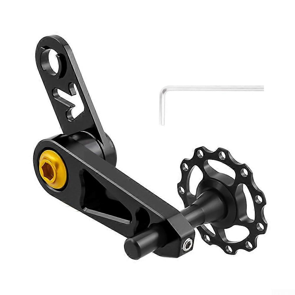 Bicycle Chain Tensioner With Spring System For Mountain Bikes Rough Terrain Black