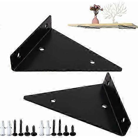 DIY Decoration Bracket - 2 Pieces Floating Metal Triangle Shelf Bracket Concealed Blind Wall Shelf Bracket