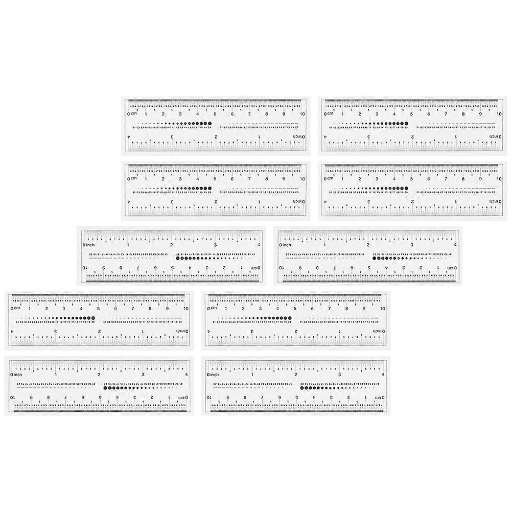Nail Sizer for Acrylic Nails Manicure Rulers Transparent Soft Rulers Multi-function Straight Rulers 10Pack