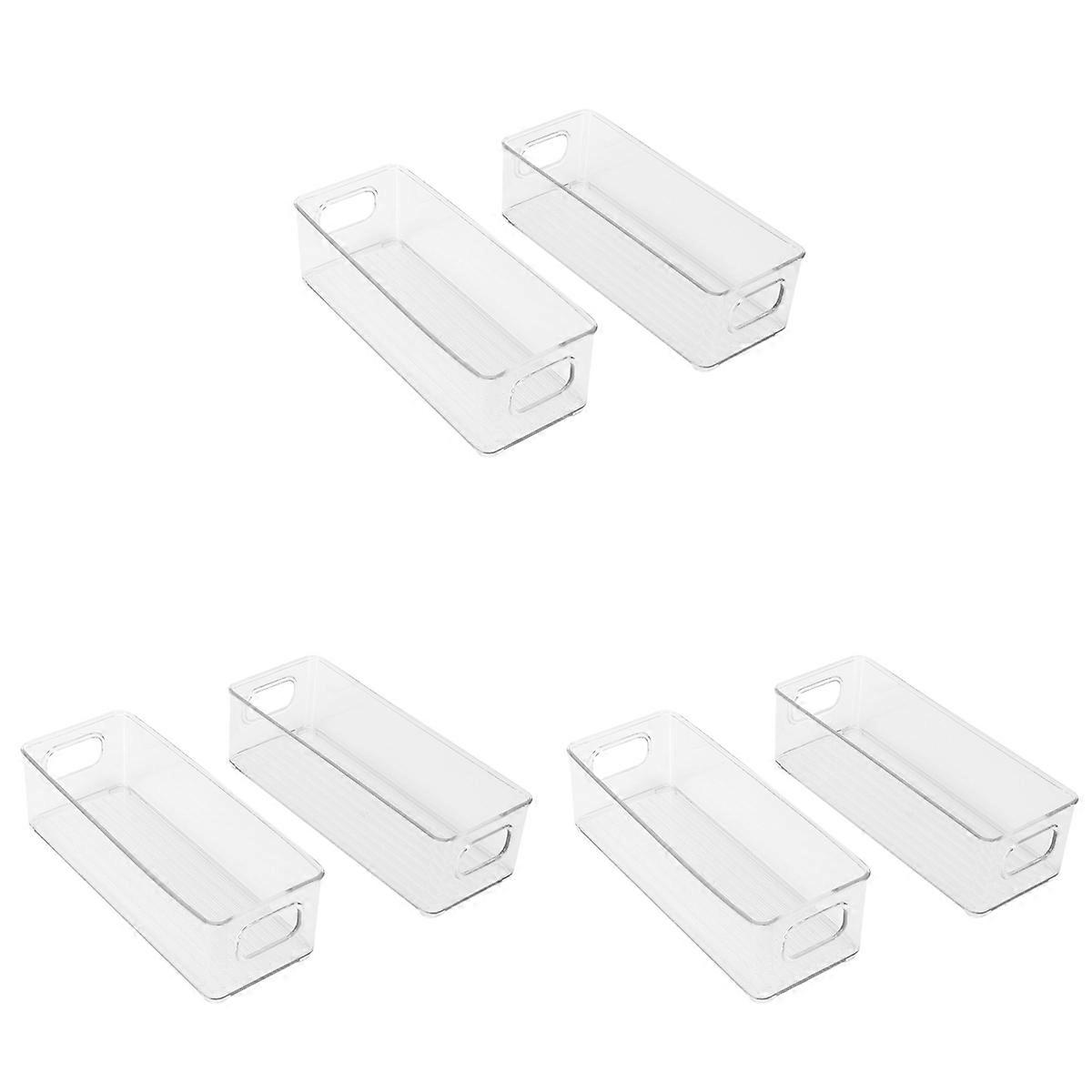 2Pcs Clear Plastic Food Storage Rack with Handles for Pantry,Kitchen