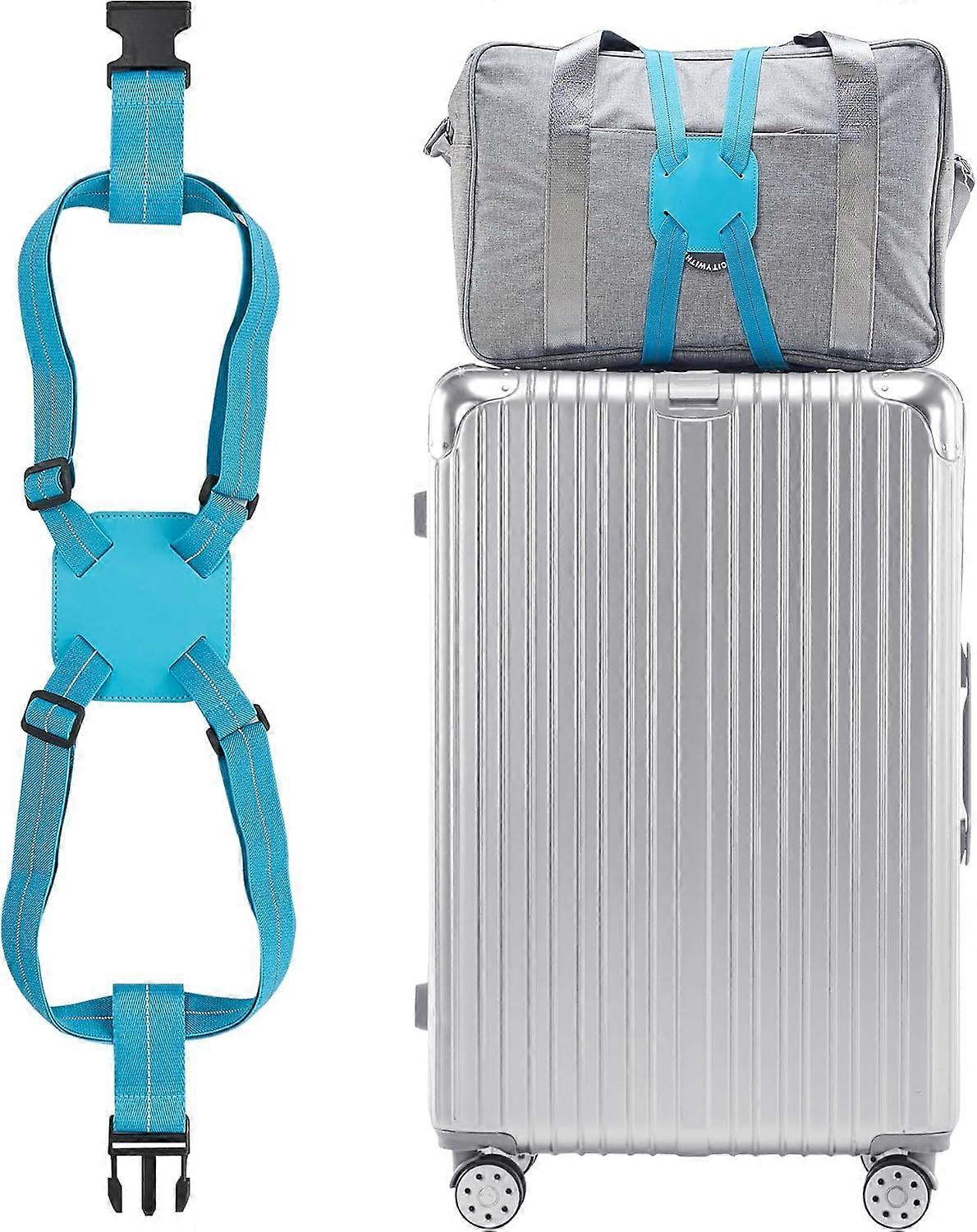 Luggage Elastic Straps TSA Approved, Travel Bag Elastic Straps for Suitcases Add a Bag (Blue)
