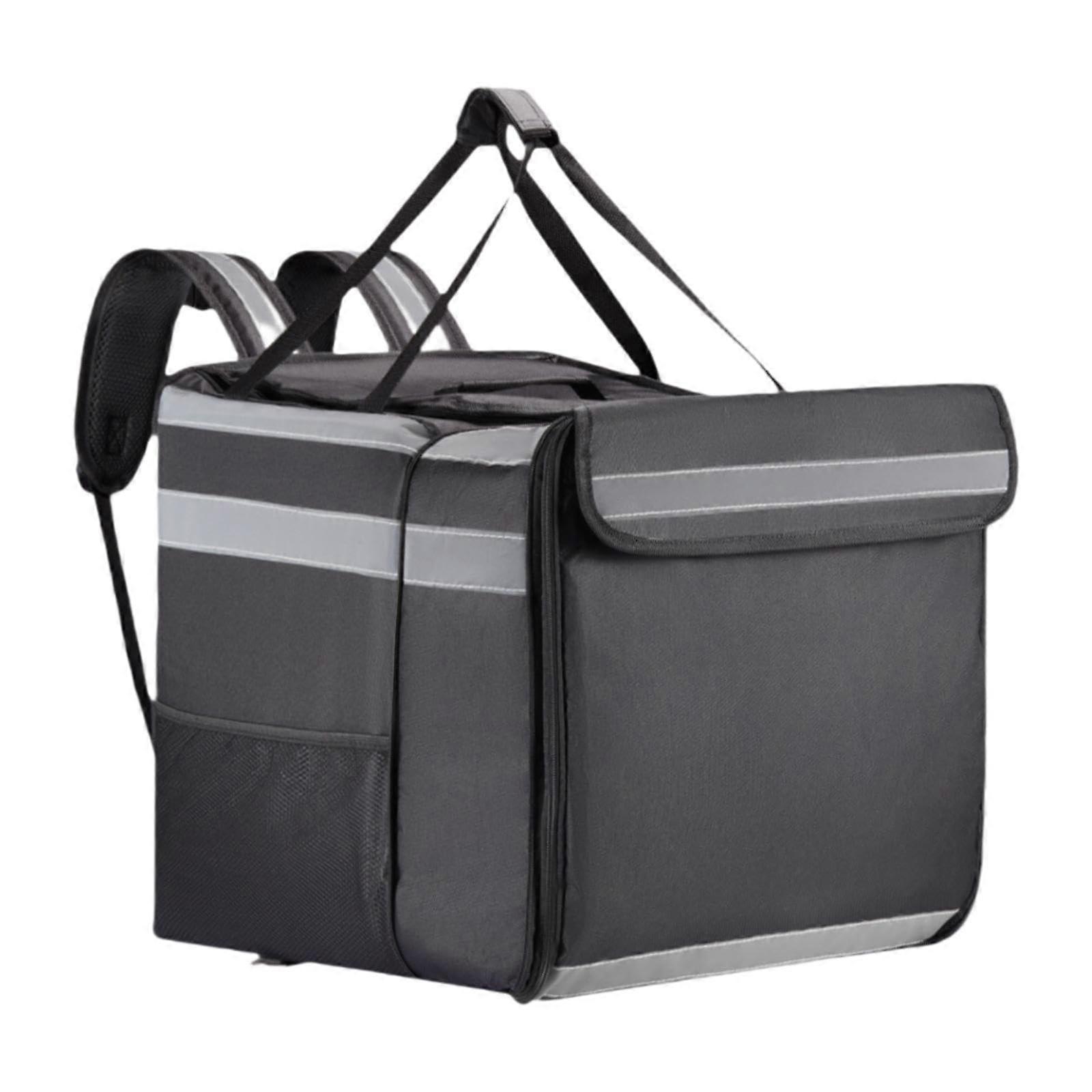 Food Delivery Insulated Bag Large Capacity Expandable Pizza Backpack with Smooth Zipper for Home Travel