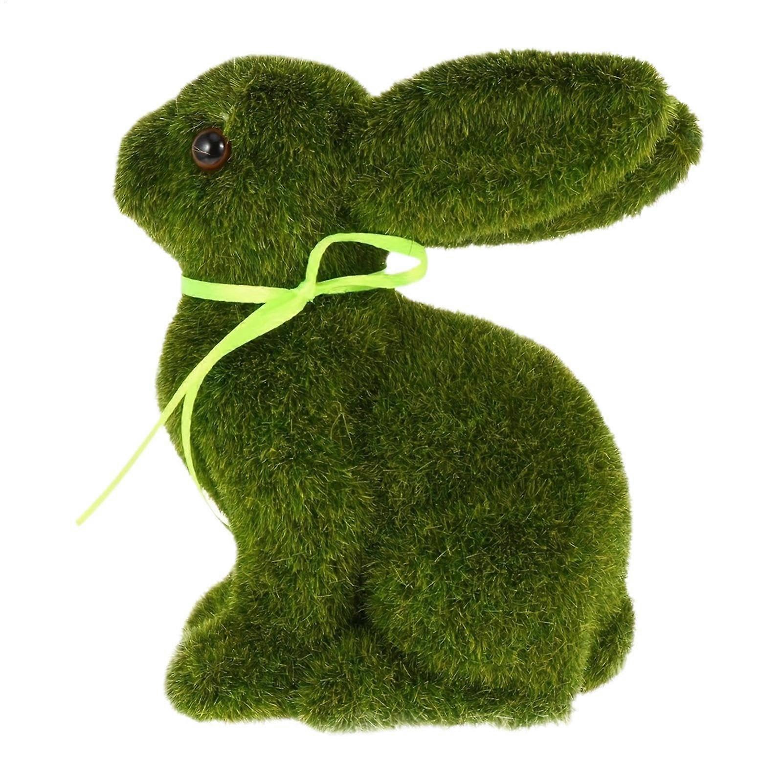 Moss Bunny  Moss Rabbit Figure  Flocking Garden Easter Rabbit Statue