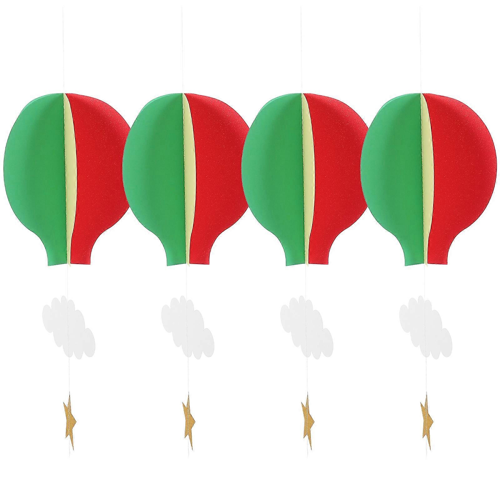 Paper Hanging Crafts Hot Air Balloon Shaped Decorations 18.50X17.00X17.00cm For Valentines Day 4Pcs