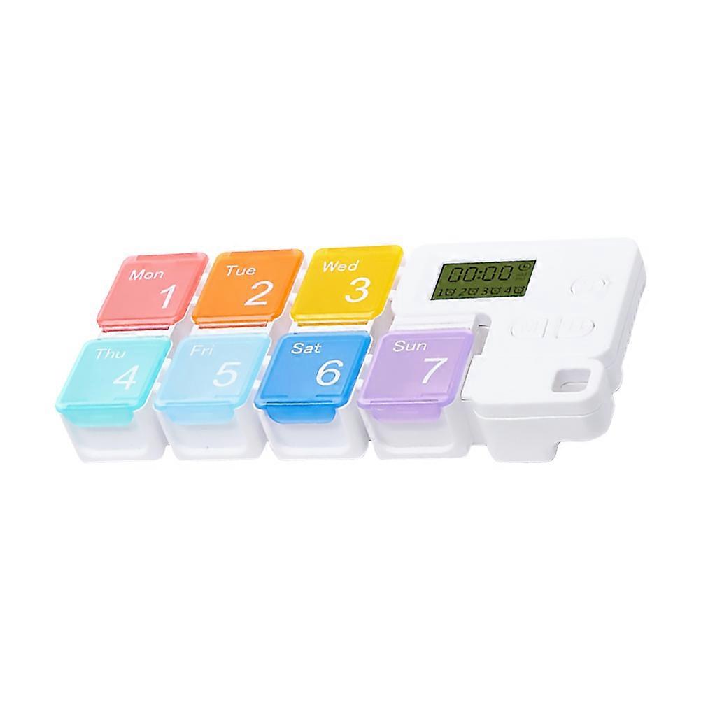 Pills Accessories Small Weekly Pill Case Electronic Timer For Families With Children 1Pack