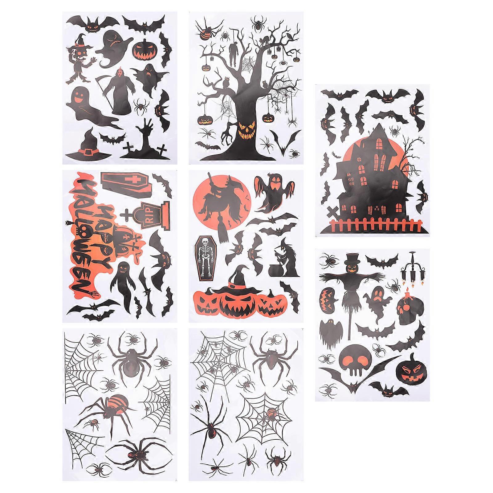 Halloween Window Decor Castle and Tree Design Removable 8 Sheets 8Set