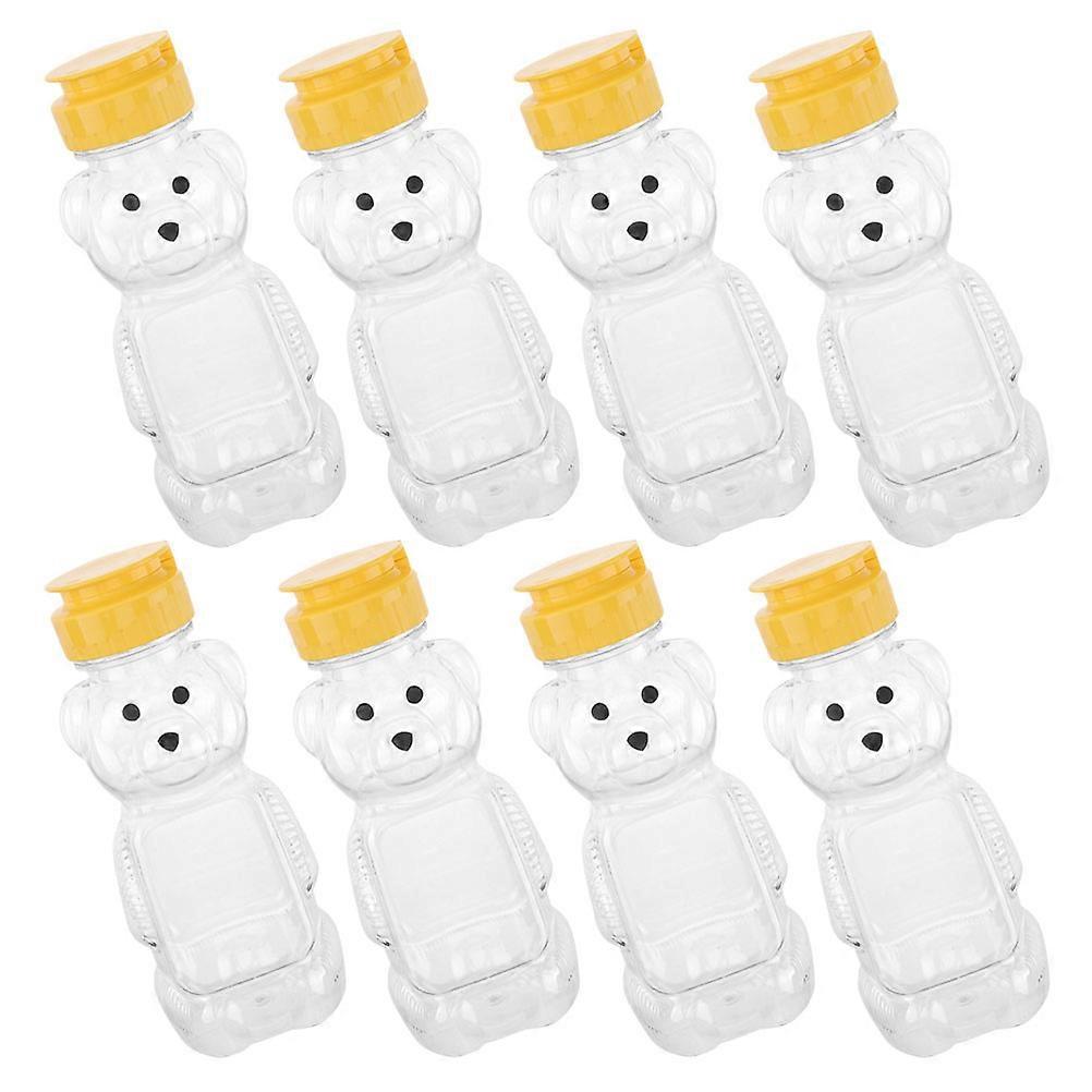 Bear Shape Plastic Honey Bottle Airtight Leak Proof Reusable Christmas 8Pcs