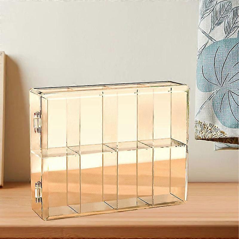 8 Grid Cartoon Anime Figure Display Storage Box 8 Compartment Transparent Anime Figure Display Case for Home 