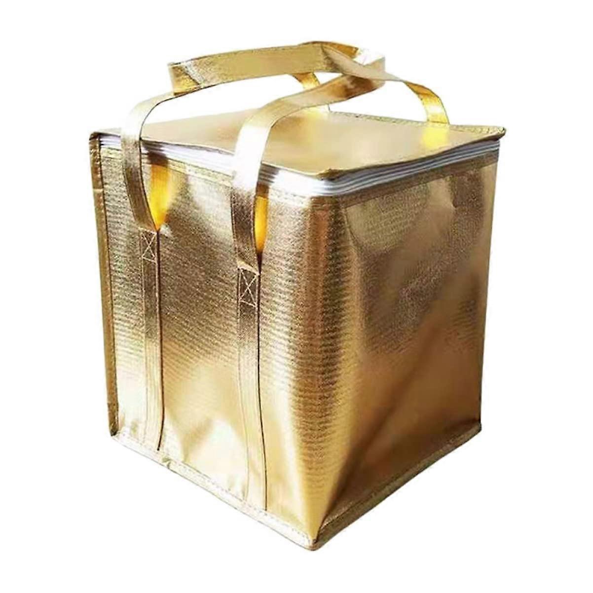 Practical Insulated Food Bag for Takeout, Heat Preservation Aluminum Foil DoubleLayer Bag for Transporting Cakes, Pizza, Snacks