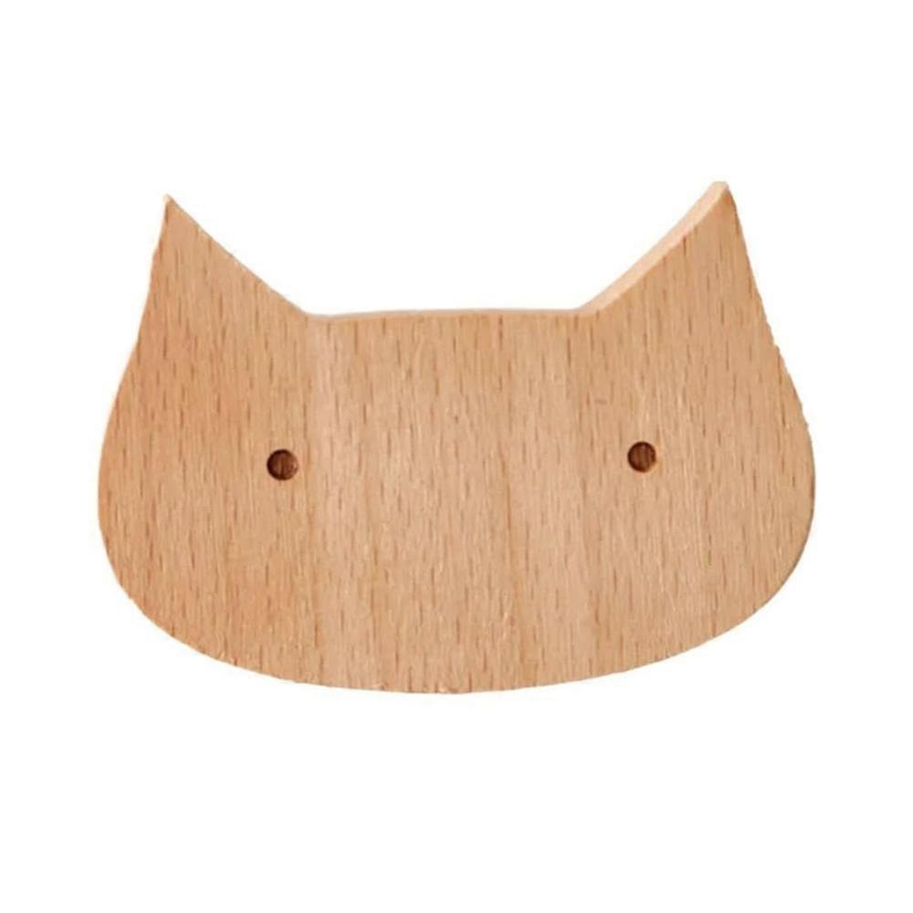 Cute Wooden Drawer Pulls for Kids Room Closet Cabinet with Cartoon Pattern Decorative Hooks