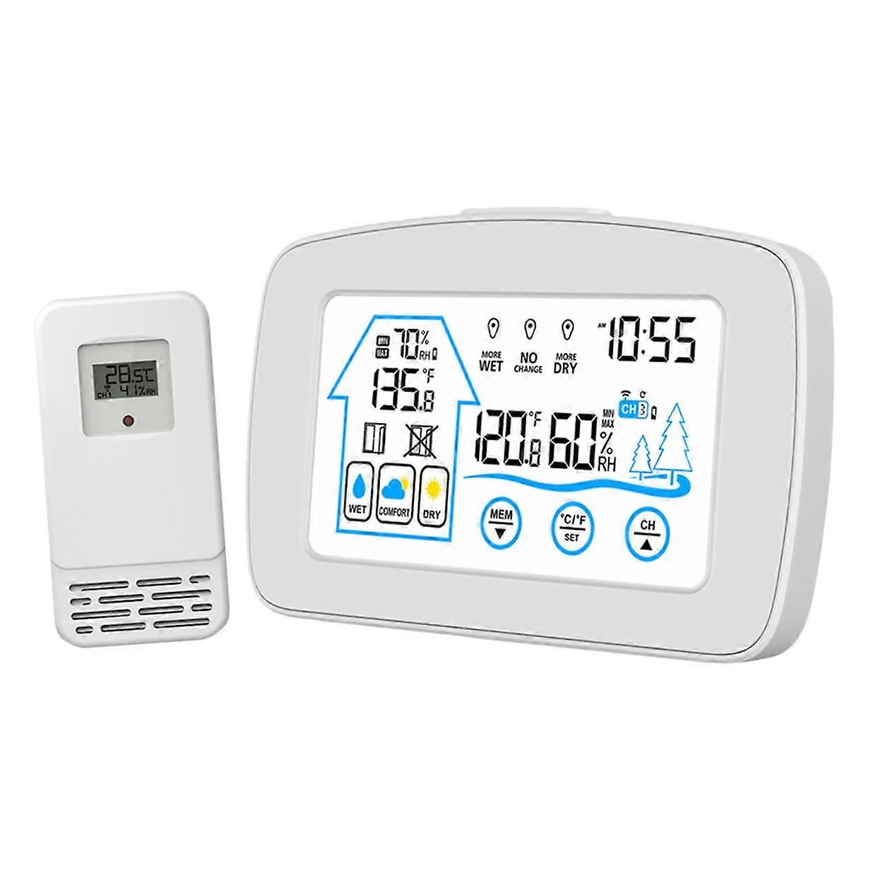 Digital Weather Station with LCD Display, Wireless Thermometer Hygrometer