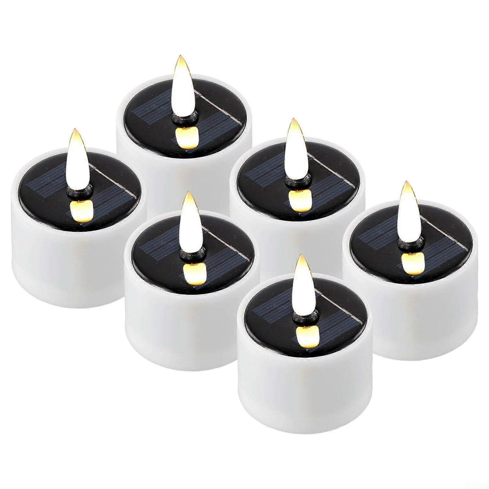 Decorate your space with 6 solarpowered candles featuring a realistic flickering light effect.
