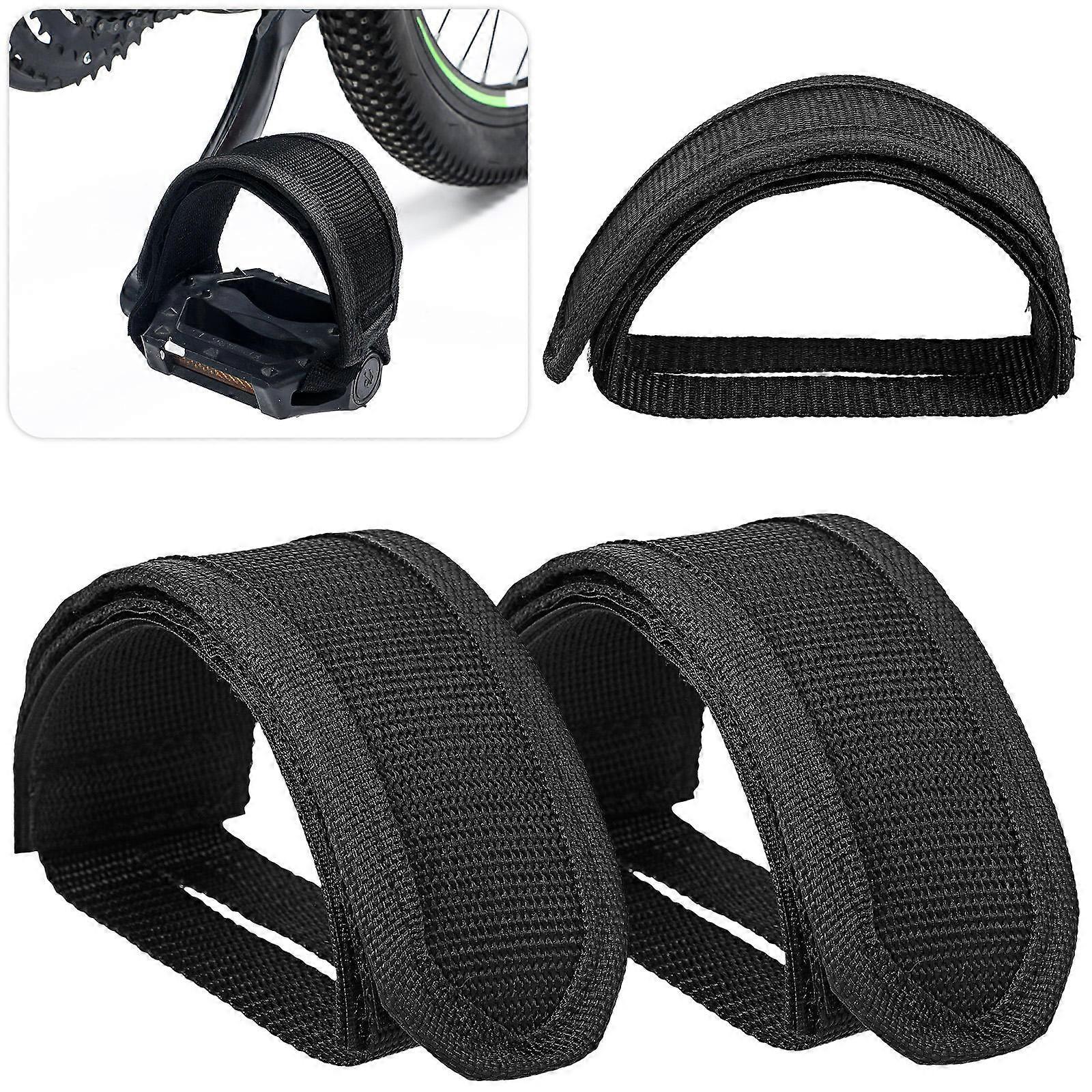 Adjustable Bike Pedal Toe Straps for Road and Mountain Use – Durable Polyester Webbing for Flat Pedals, Enhanced Foot Stability and Riding Performance