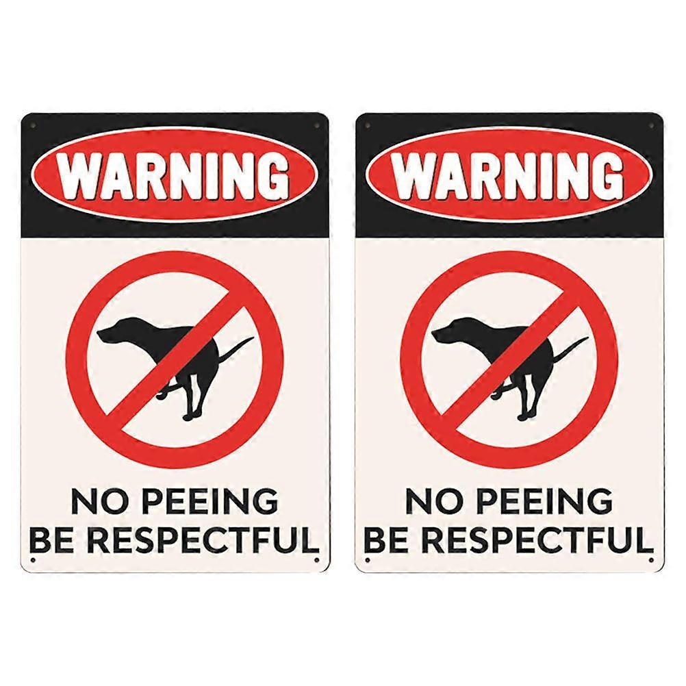 Vintage Iron Dog No Peeing Sign for Lawn Garden Warning Hanging Painting Pet Control Signage Easy Install 2pcs