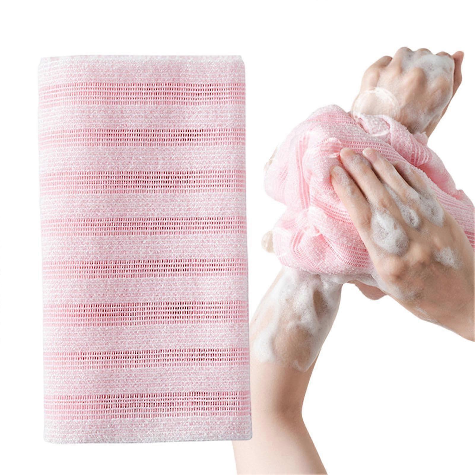 PeelingPestro for the Bath – Soft Washcloth, Skin Cleansing Tool Pink Stripes