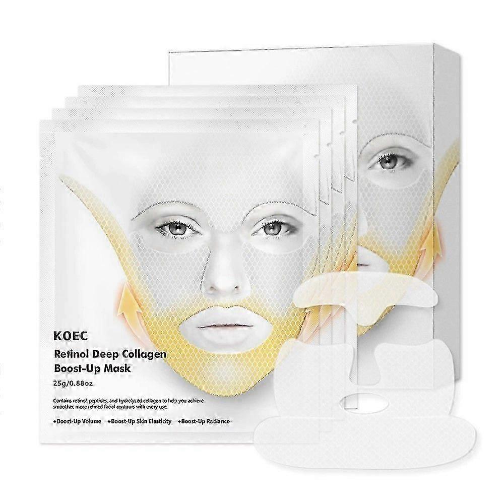 Deep Collagen Retinol Tension Boost Up Mask Set | Face Tightening and Lifting Mask for V-Line | Smile Line & Forehead Wrinkles with Collagen & Retinol