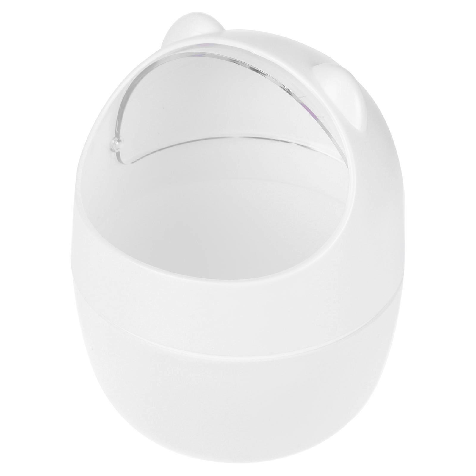 Desk Trash Can Mini Garbage Storage Bucket for Colleagues White Color 16x12.5cm Storage 1Pc