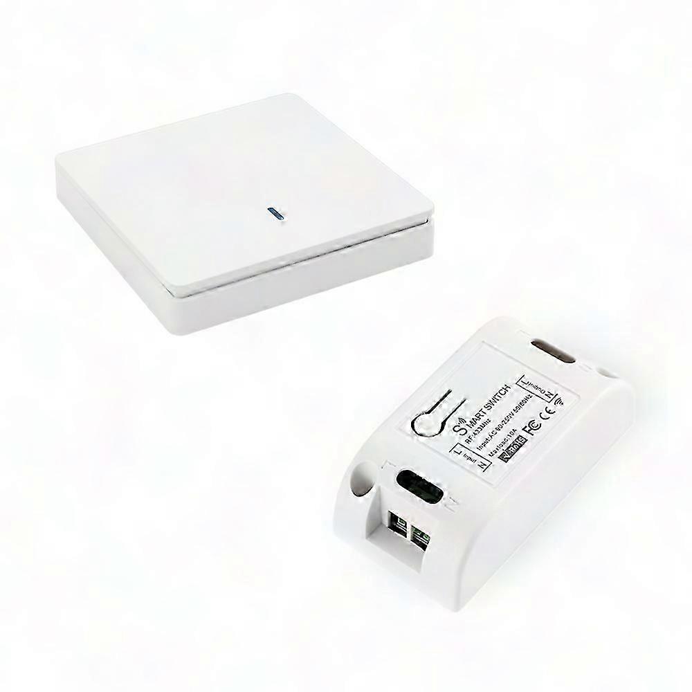 RF 433MHz Wireless Smart Switch for Home Lighting Control, 90-250V 10A Module with Remote Functionality (1W)