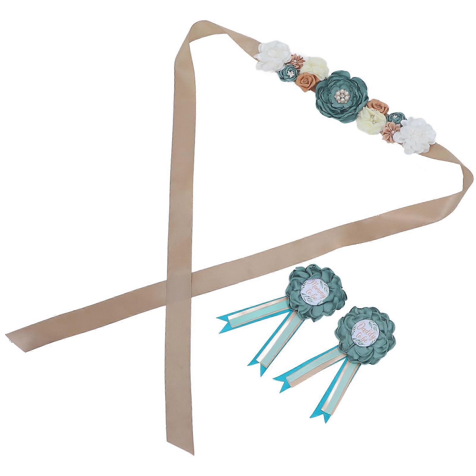 Baby Shower Decoration Flower Waistband Corsage Pins for 1Set Maternity Sash Kit