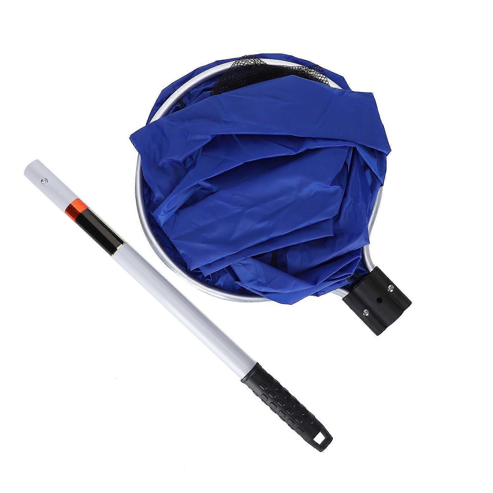 Aquarium Waterproof Soft Fishing Net for Koi Transfer, Medium Tank 35cm Diameter, ABS Handle, Blue and Black