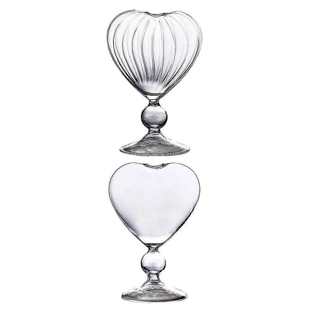 Heart-Shaped Glass Goblet For Cocktail And Beverage Storage Non-Slip 2Pcs