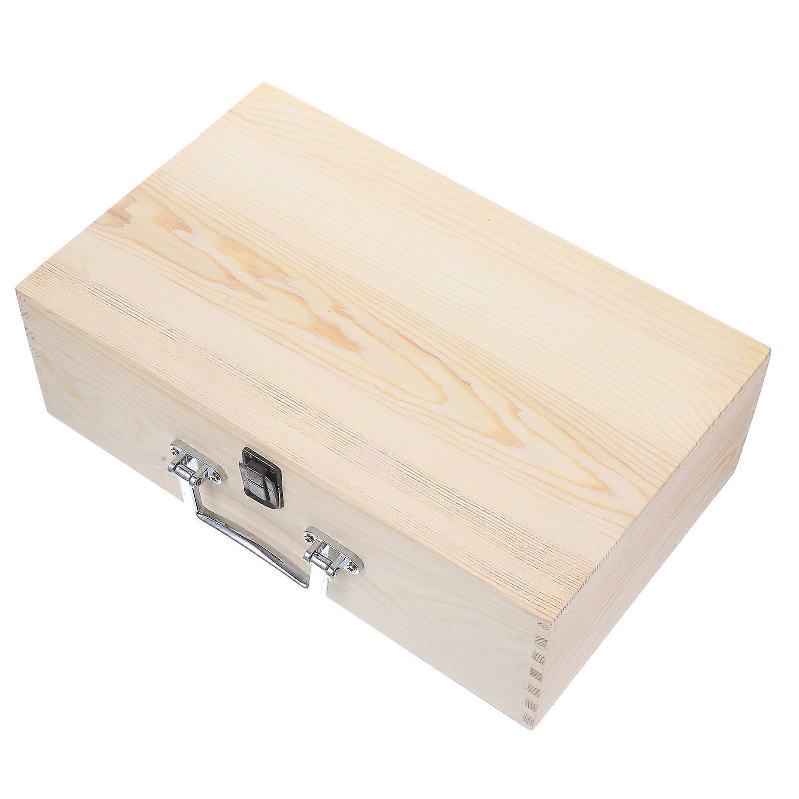 Unfinished Wood Treasures Case Small Trinket Box Home Decor 13.6×8.3×4.3In 1Pcs