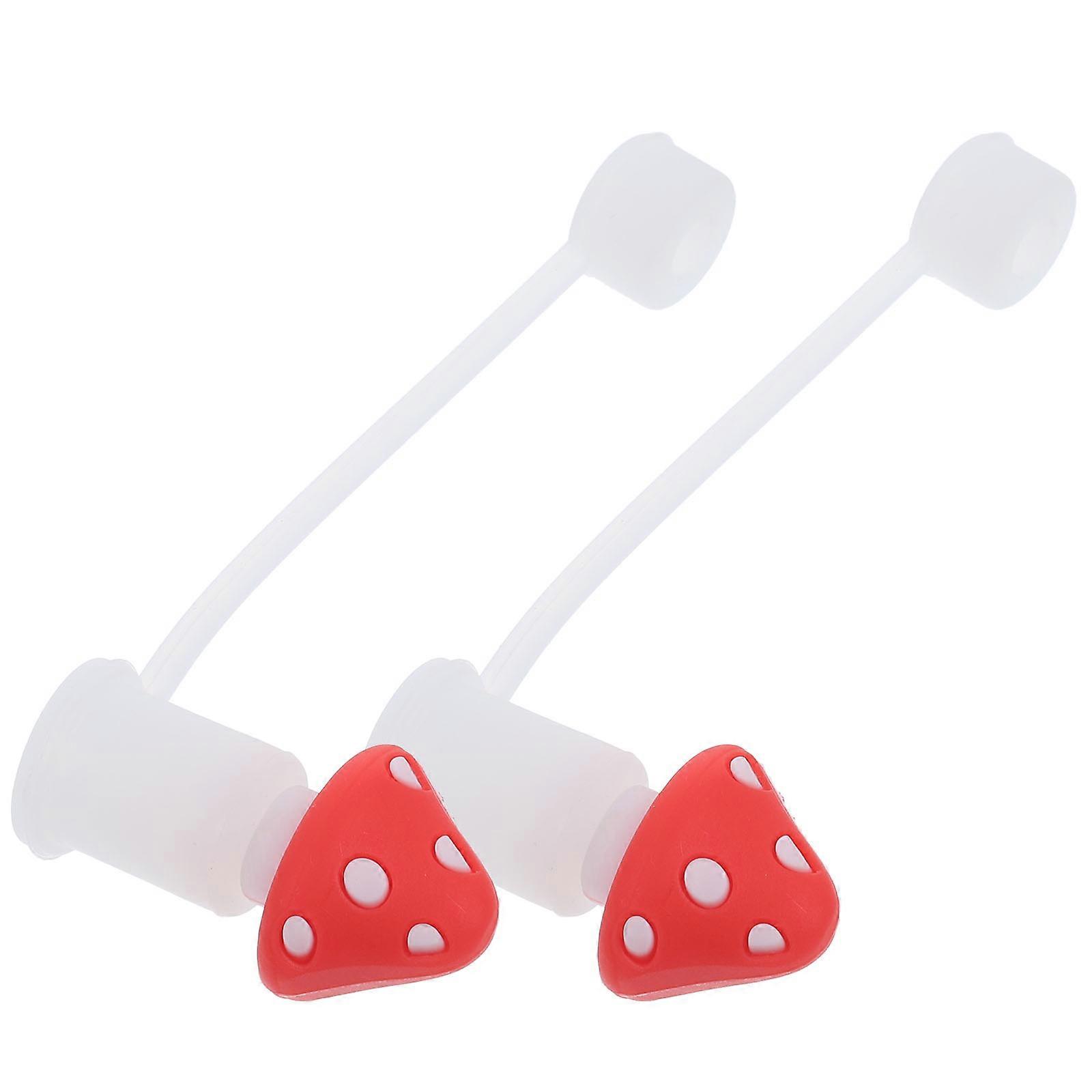 Straw End Protector Cartoon Creative Straw Cap For Straws Outdoor Activities Silicone Material 2Pcs