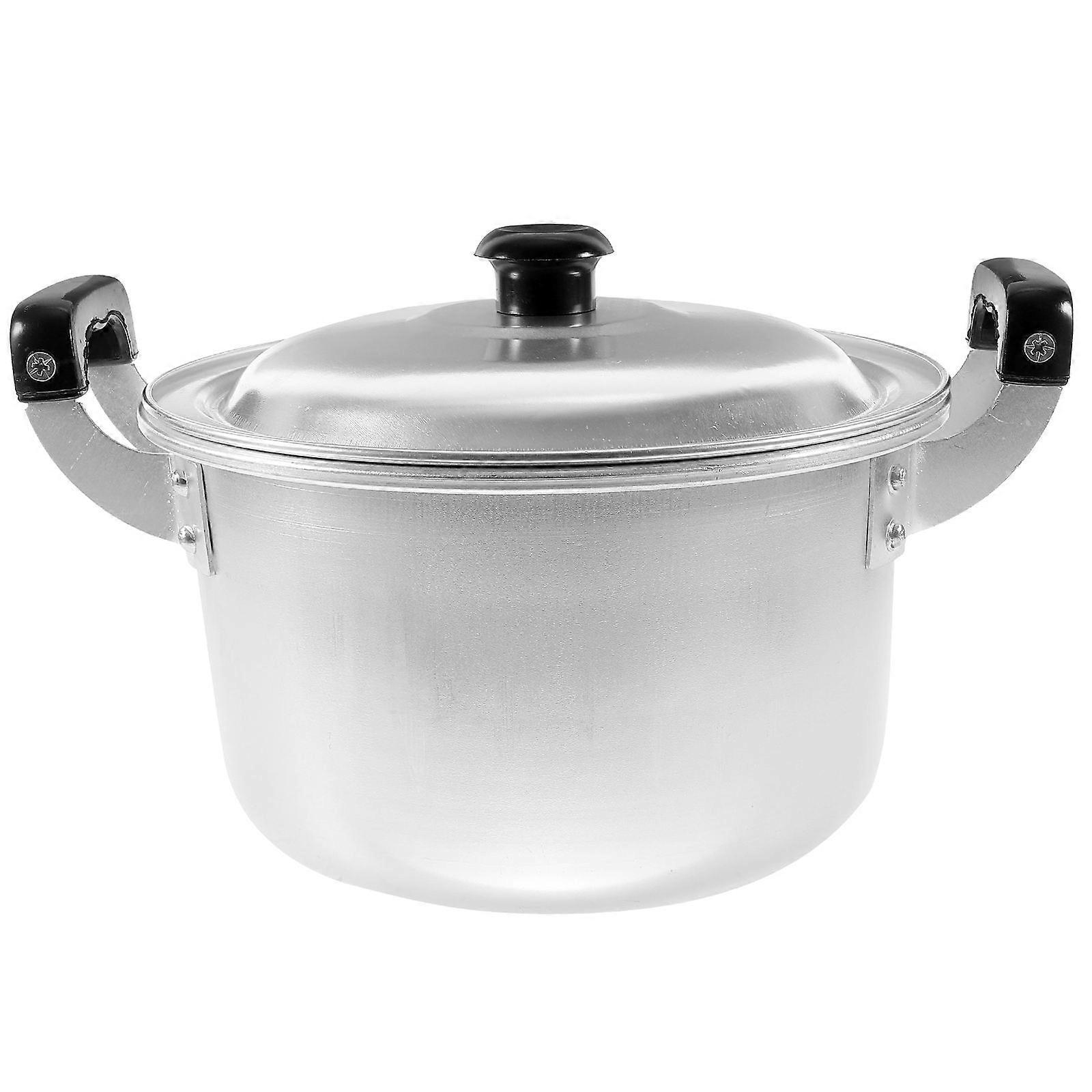 Stew Pots With Lids Double Handle Rice Pot Professional Users Silver 26.00X20.50X11.00CM Cooking Porridge 1Pcs
