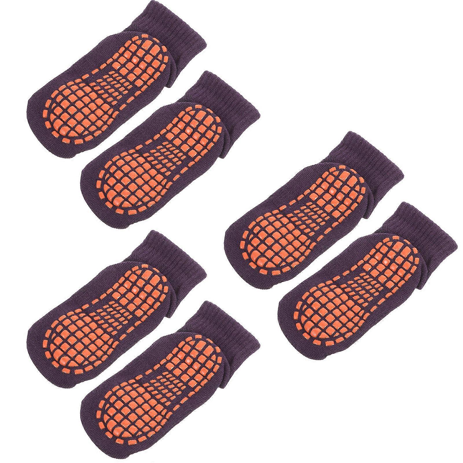 Trampoline Socks For Kids Non-Slip Floor Socks Children Cotton Practical Socks for Youth Warmth Breathable Comfortable M: 17x6x0.2cm 3Pairs