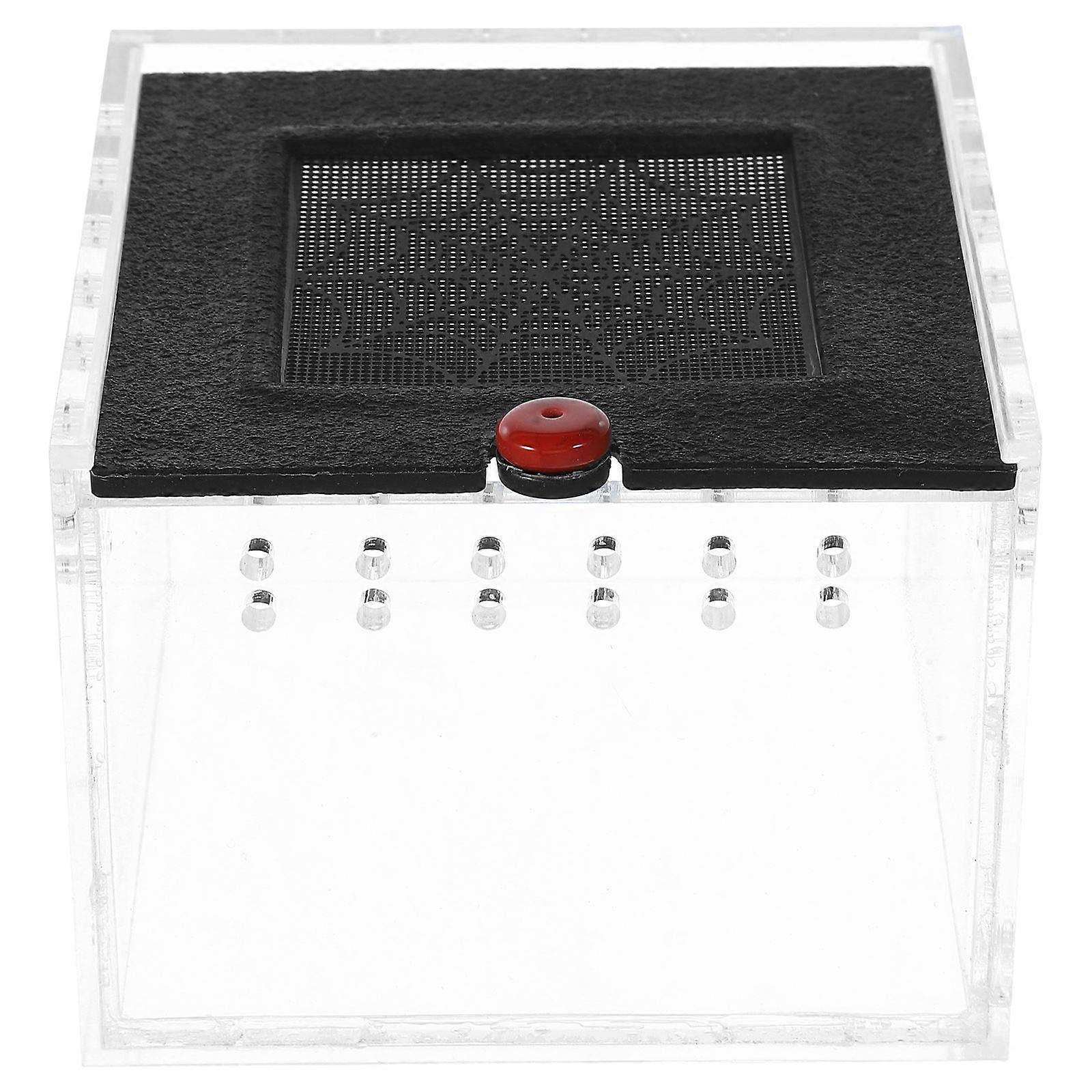 Acrylic Reptile Feeding Box for Storage with Good Viewing and Ventilation Small Hole Design 1PC