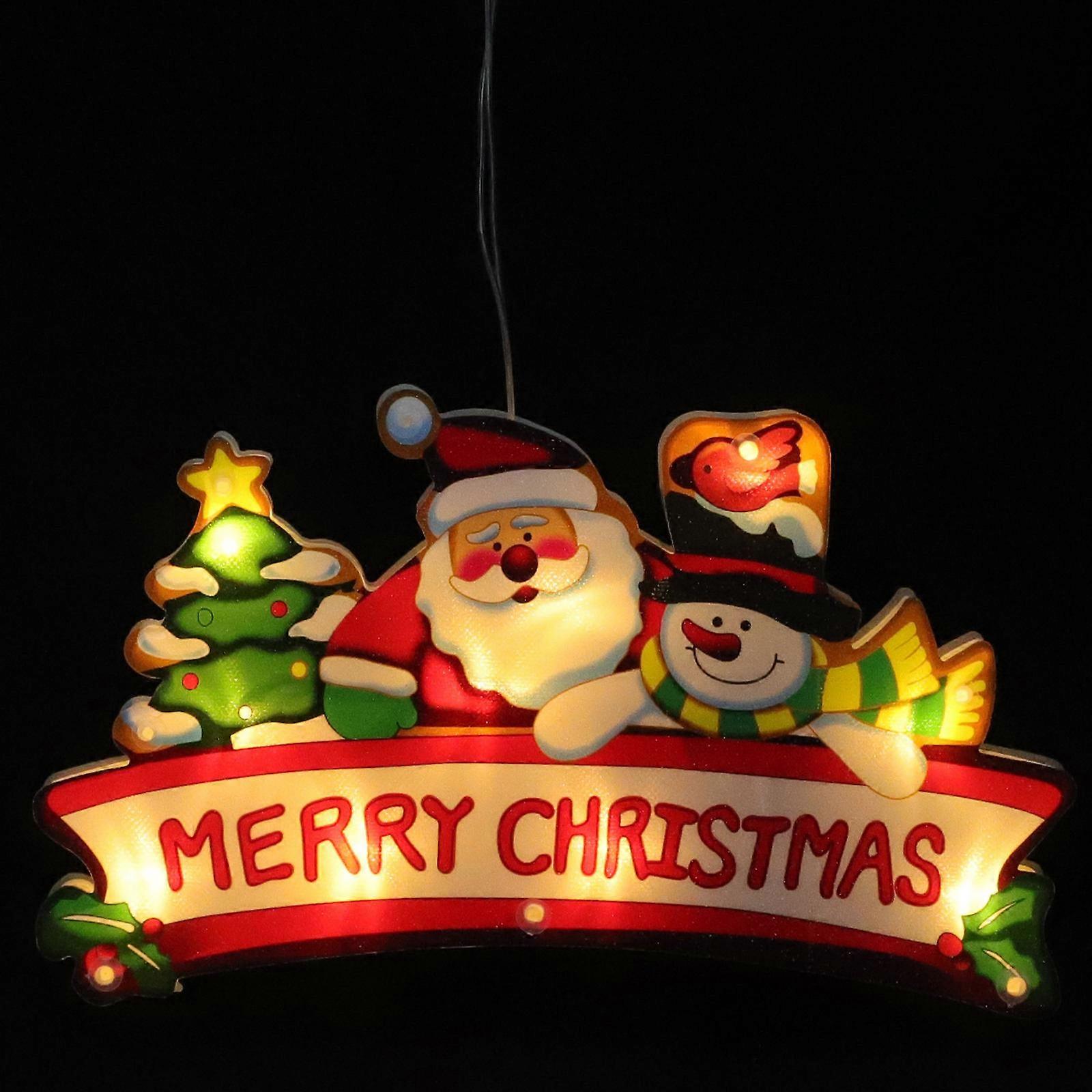 Hanging Decorative Lights Christmas Theme Light Sucker Light Led Decorative Lights Xmas Showcase Light Snowman Window Display 1Pack
