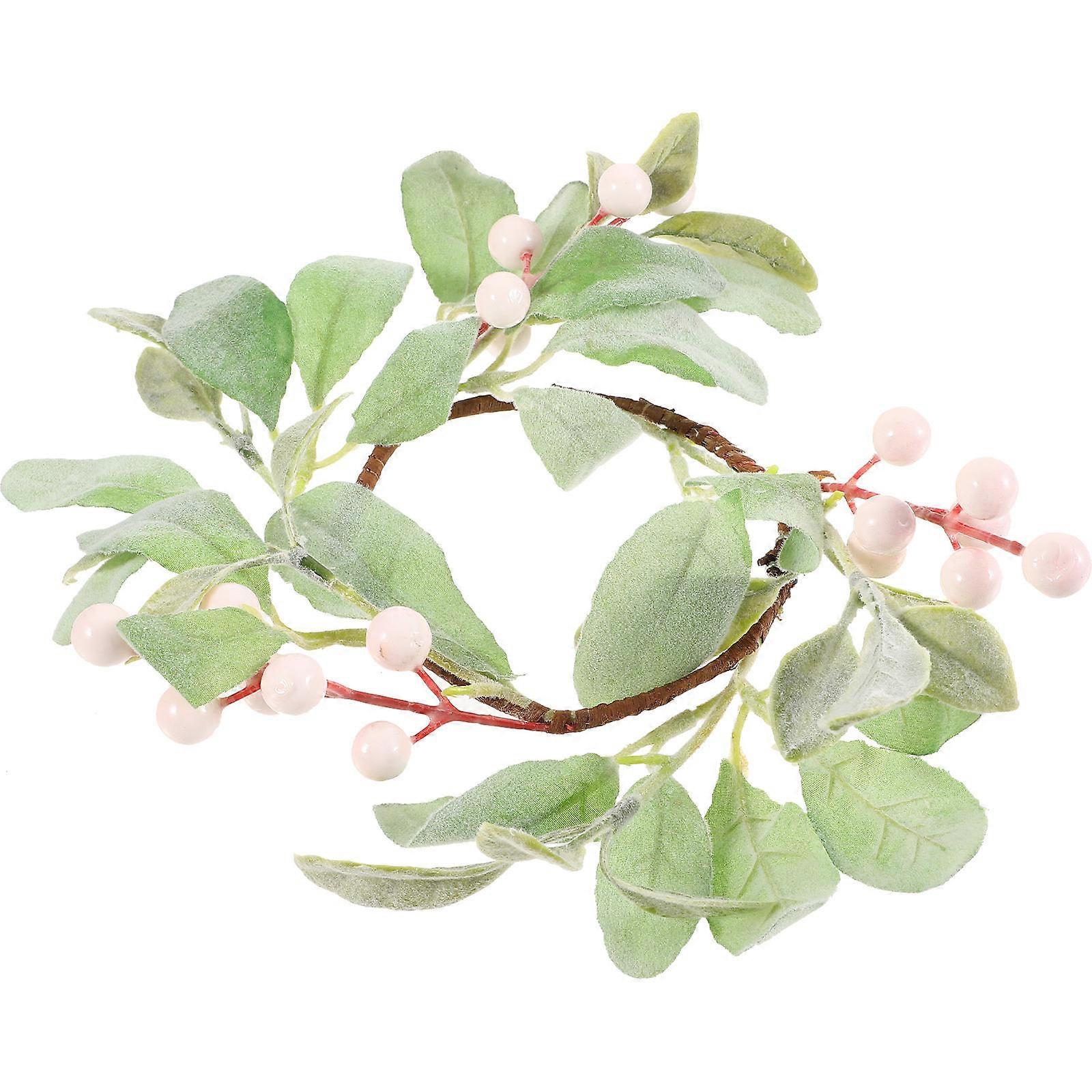 Artificial Eucalyptus Wreath Candle Ring Wreath Wedding Decor Light Green 30x30cm Festive Decorations 1Pack