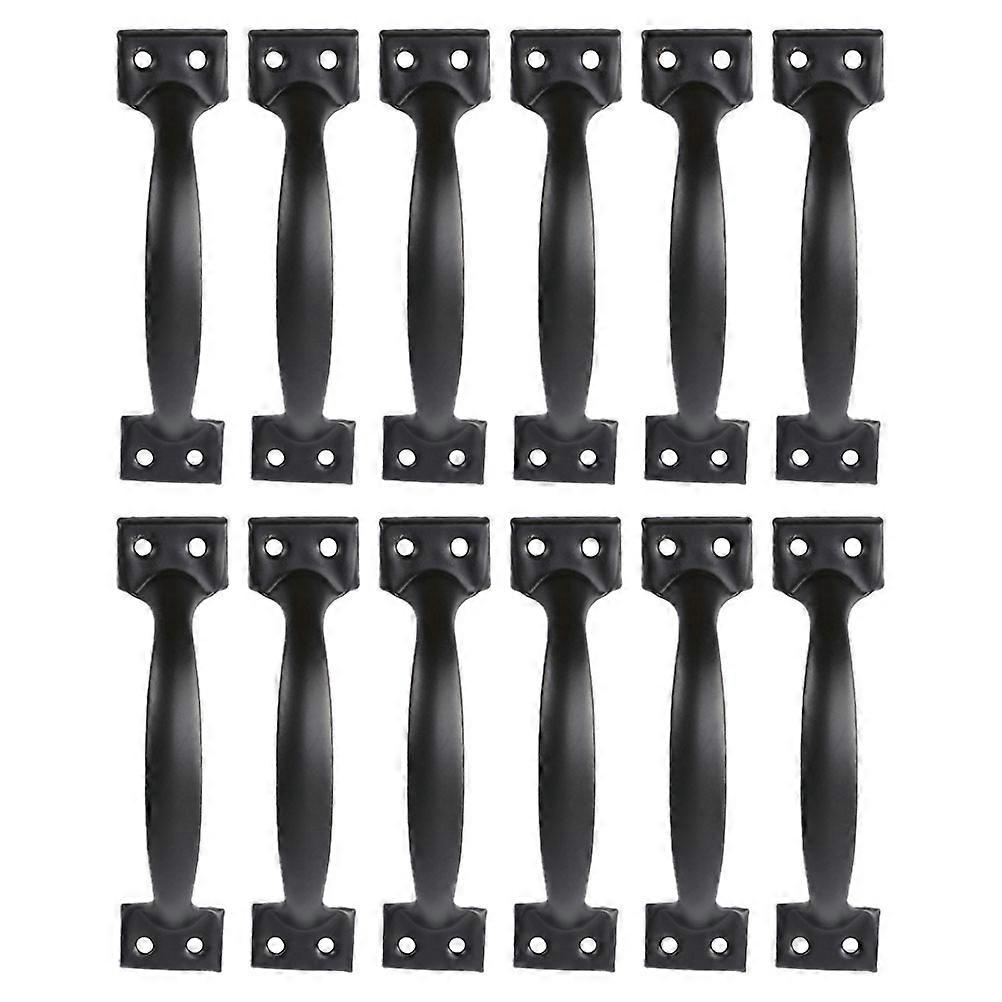 Rustic Cupboard Handle Drawer Pull Ring Knob Simple Pull Black Bow Shape Retro Decoration Furniture Upgrade 12Pcs