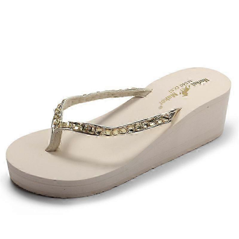 Womens EVA Flip Flop Slip on Platform Sandaler Dammode Lättvikt Wedge Flip Flop Mode Thong Sandaler