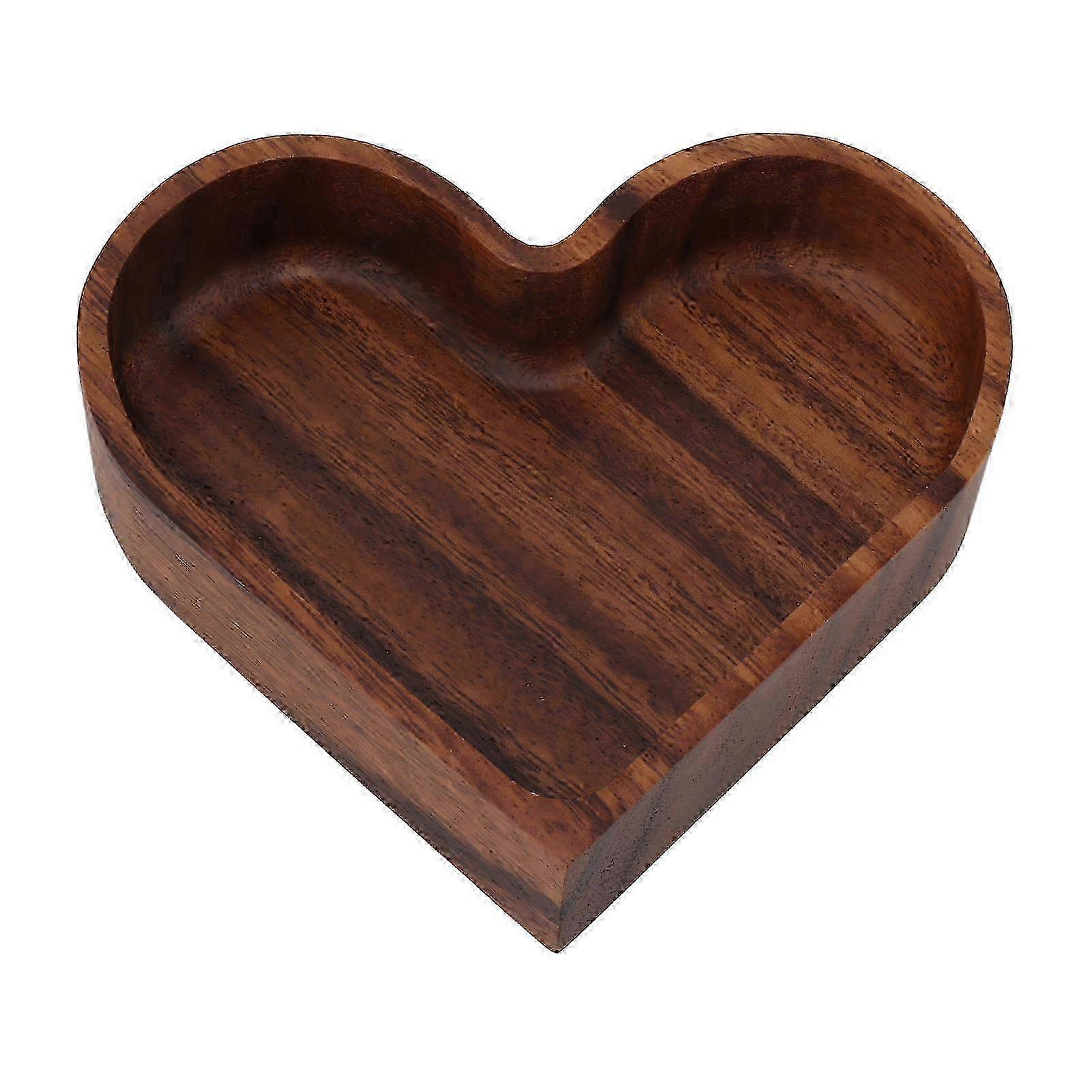 Elegant Wooden Walnut Serving Tray for Snacks & Fruits - 14.5x14.5 cm Rustic Food Platter for Entertaining and Home Décor