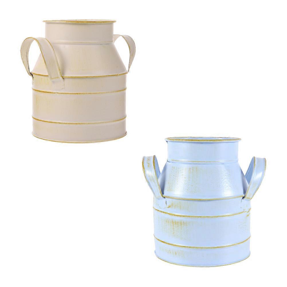 Metal Flower Planter With Handles Strong Creative present For Family 14.5X12CM 2Pcs