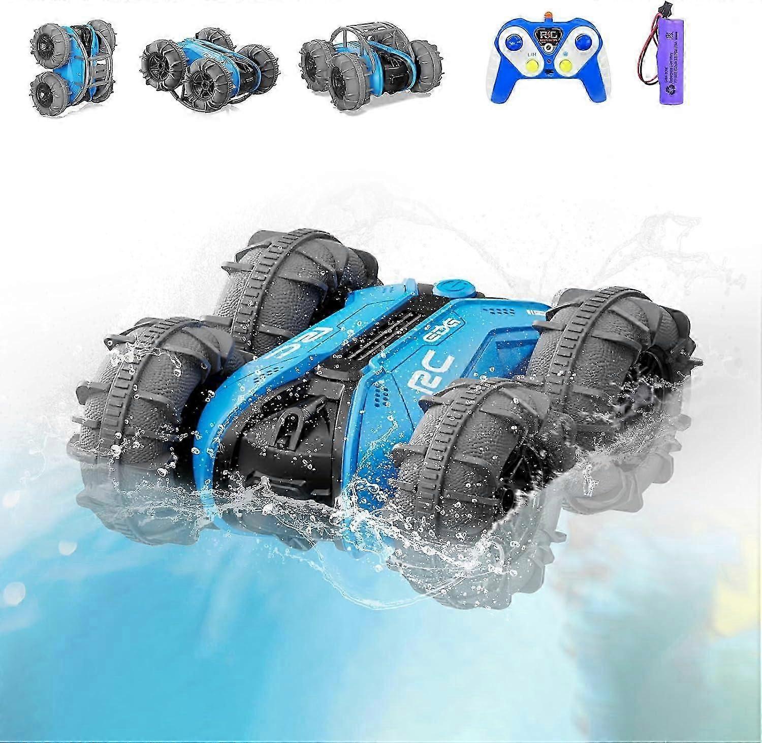 سيارة برمائية يتم التحكم فيها عن بعد ، 50 م + المدى ، 360 عجلات RC سيارة ، هدية الأولاد لمدة 6-18 سنة ، عيد ميلاد عيد الميلاد ، لعبة داخلية وخارجية للأطفال