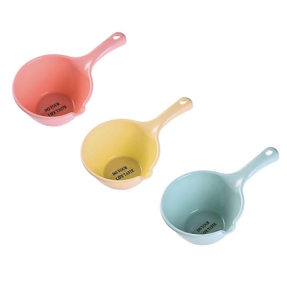 3pcs Multipurpose Long Handle Water Ladle Scoop for Kitchen, Bath & Garden Practical Household Utility Cup Set