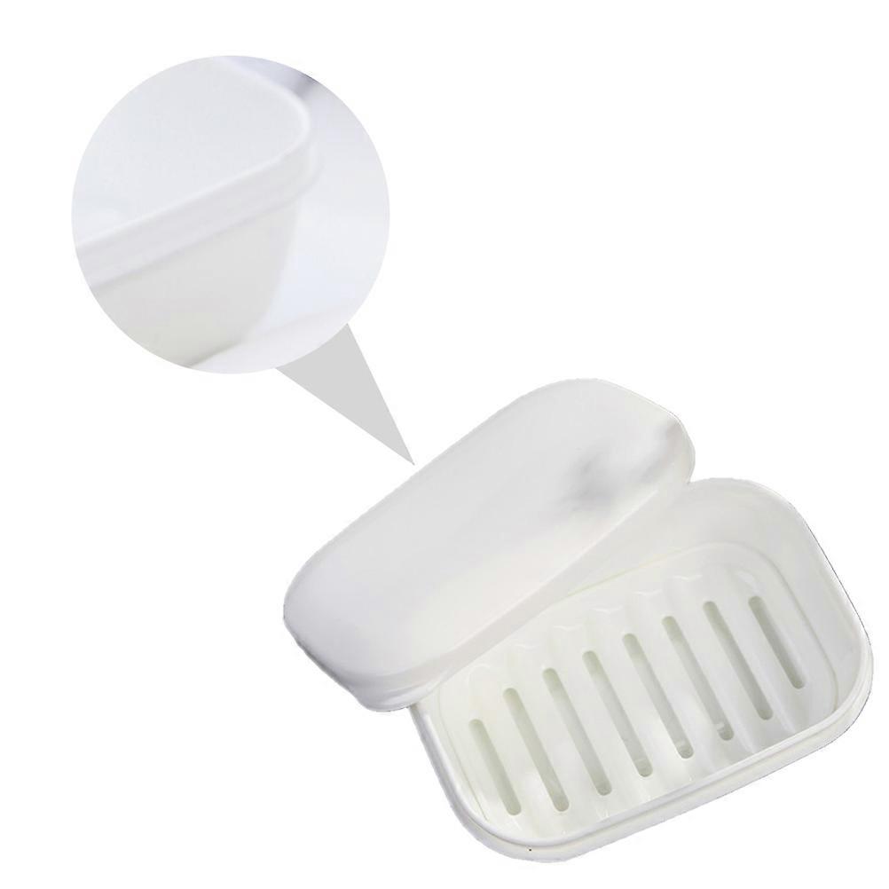 White Soap Dish with Drain Rack for Storage Made of PP PE Material Lightweight and 2 Pcs