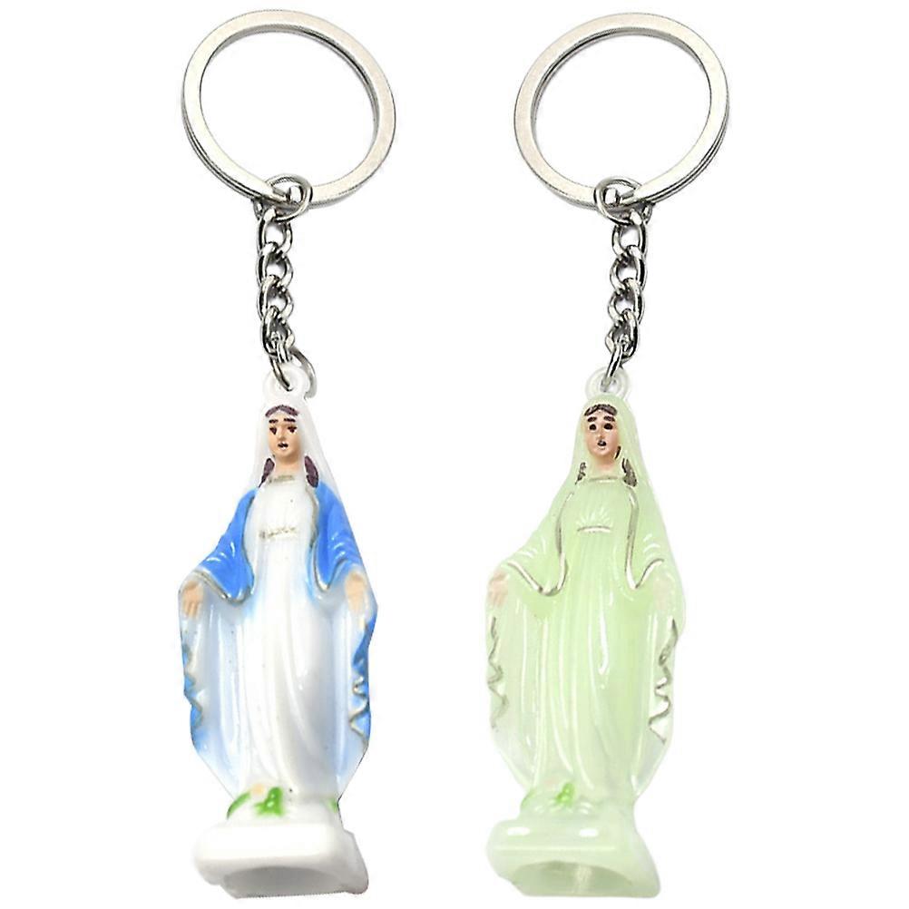 2pcs Catholic Keychain Religious Pendant Charm Bag Accessory