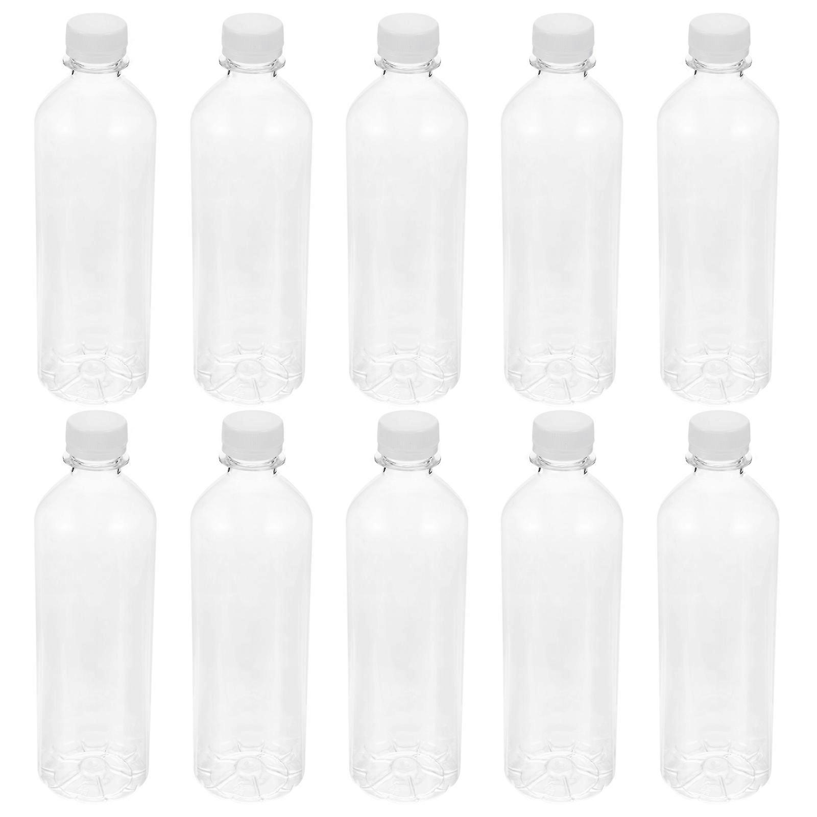 10 Pcs 500ML Juice Bottles Drink Bottles Creative Water Bottles (Transparent)