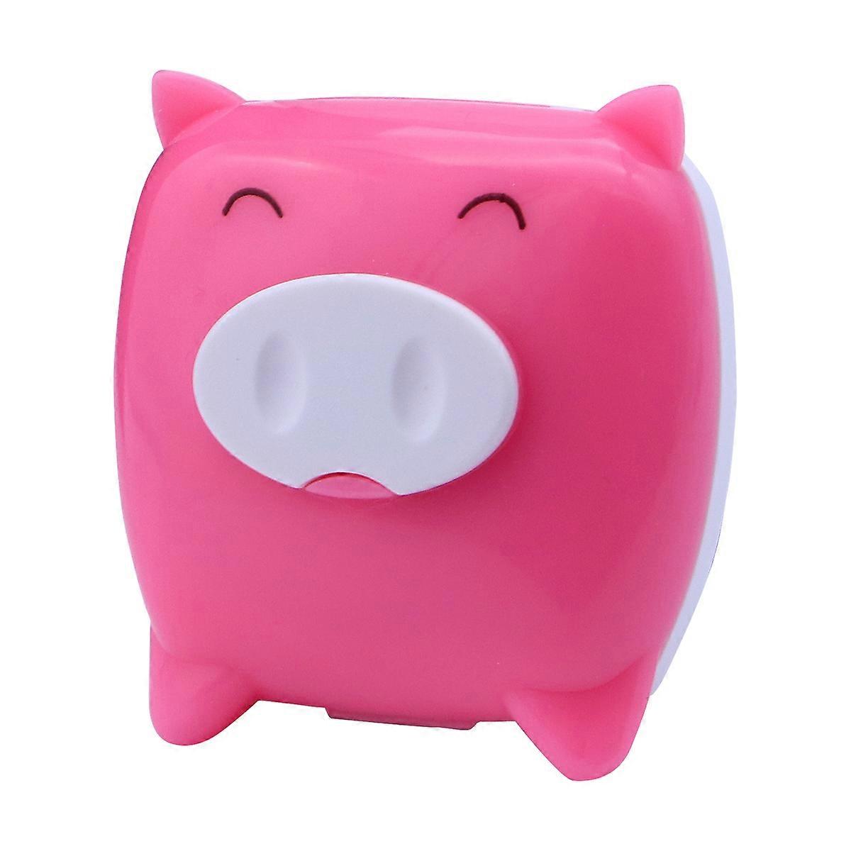 Cartoon Lens Case Pig Shaped Rose Red Home Use Travelling 2Pack