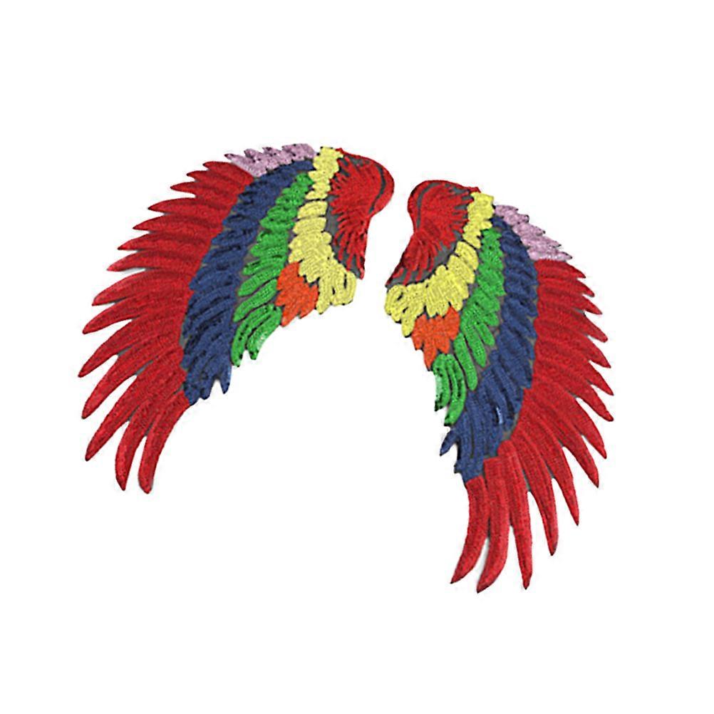 Retro Wings Shaped Cloth Stickers with Golden Sequins for DIY Clothing Accessories and Home Use