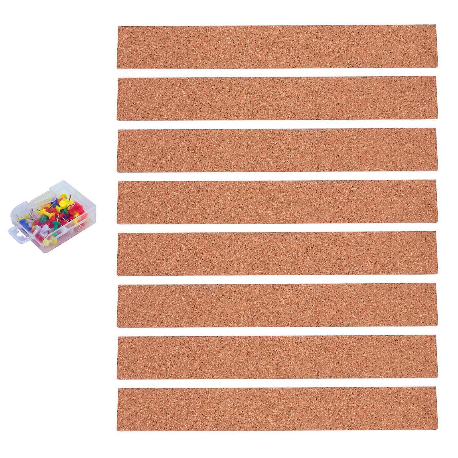 Cork Bulletin Bar Strip for Office Use Light Brown Plastic 50 Pieces with Storage Box Easy to Install
