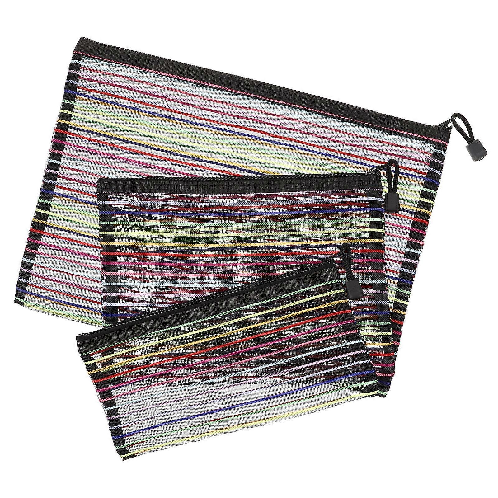 Document Pouch Organizer Nylon Mesh Quick Confirmation Secure Valuables For Adults Students Professionals 3Pcs