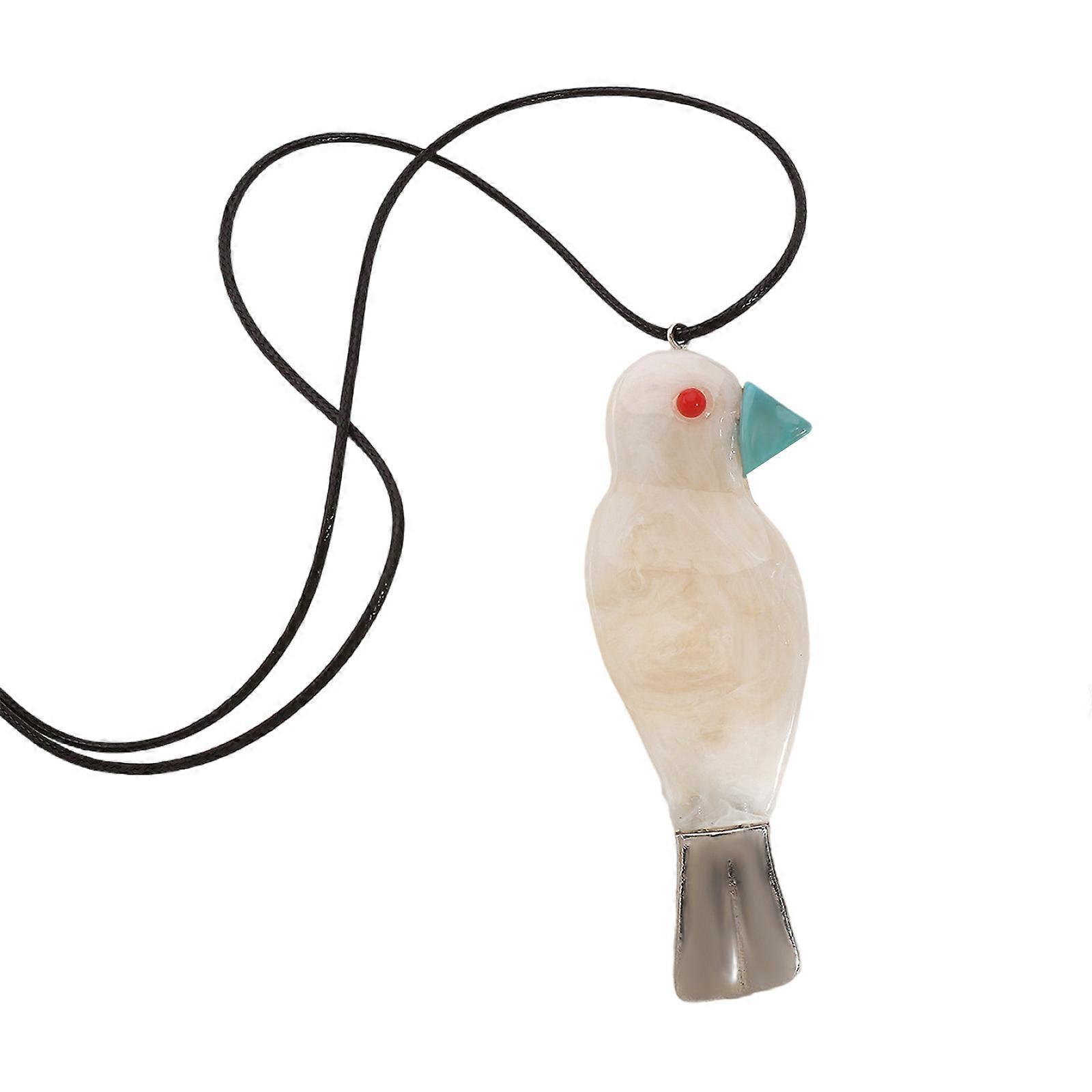 Collier pendentif oiseau en résine à la mode Résine unique fabriqué oiseau pendentif long collier accessoire pour mariages et dates multicolore