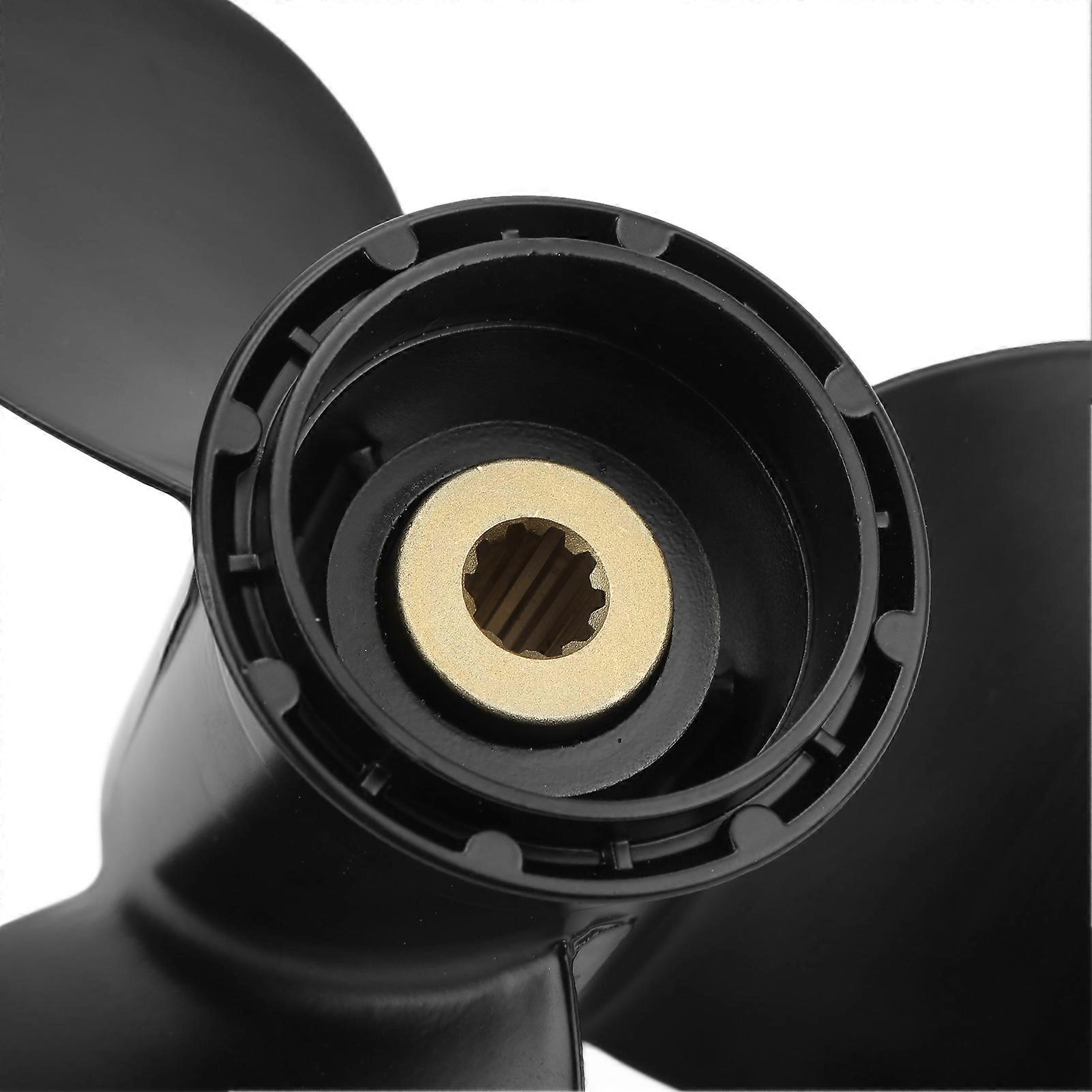 3 Blades Boat Motor Propeller 10 Splines Teeth Right Rotation 10in Pitch Replacement for SUZUKI 8‑20HP Outboard Engines