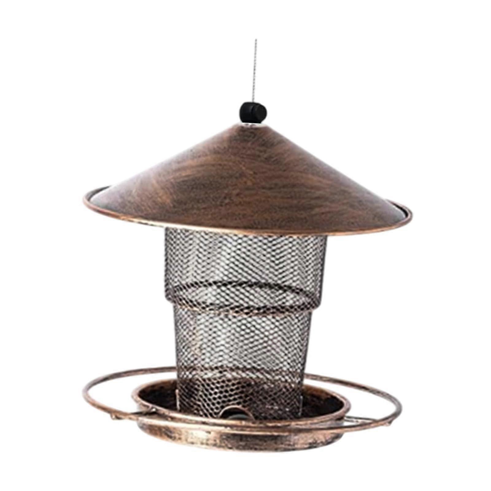 Bird feeder for outdoor use, metal bird food container for the porch in the courtyard