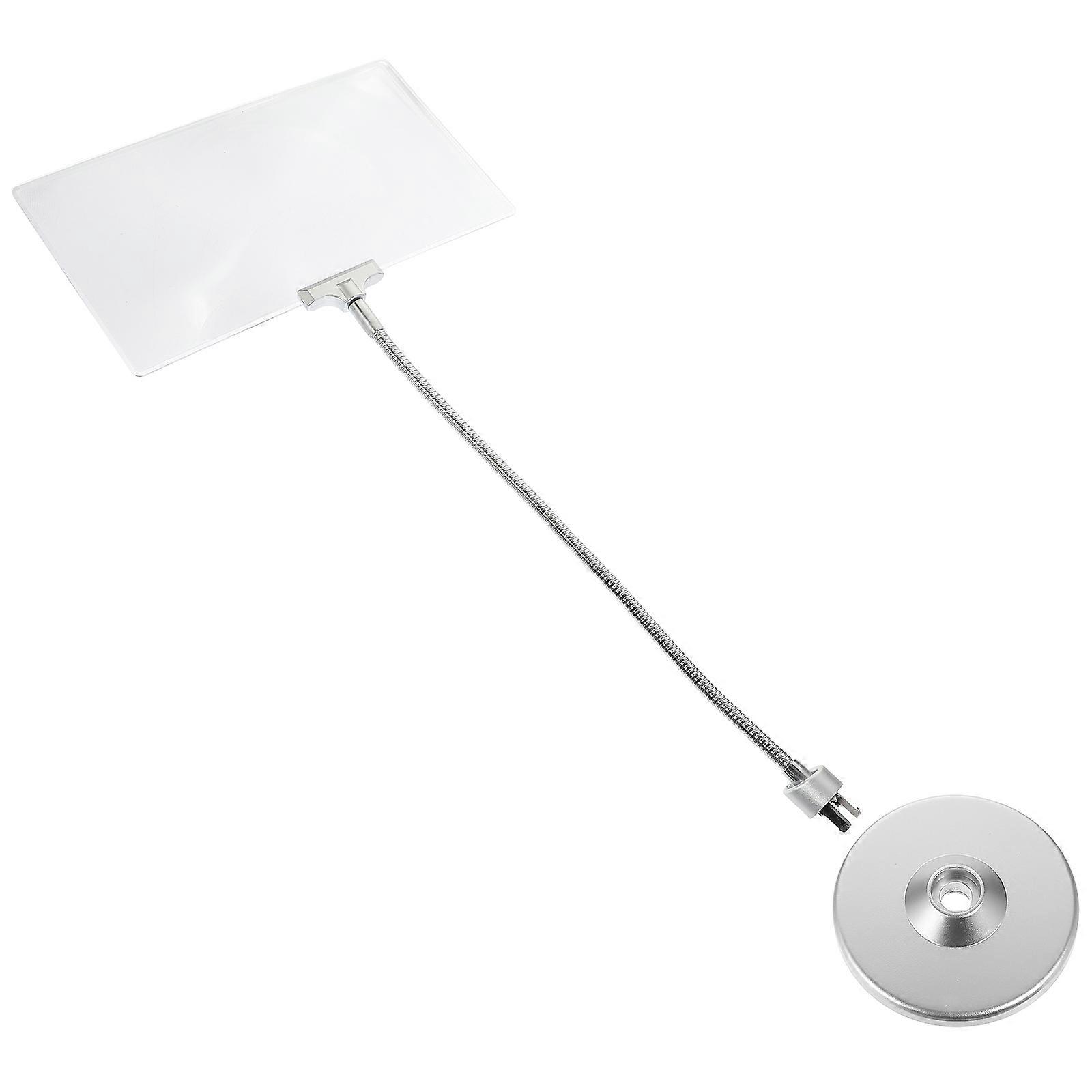 Desktop Design Magnifying Glass For Handwork 25.7X14.5cm Silver Adjustable Angle And Height 1Pcs